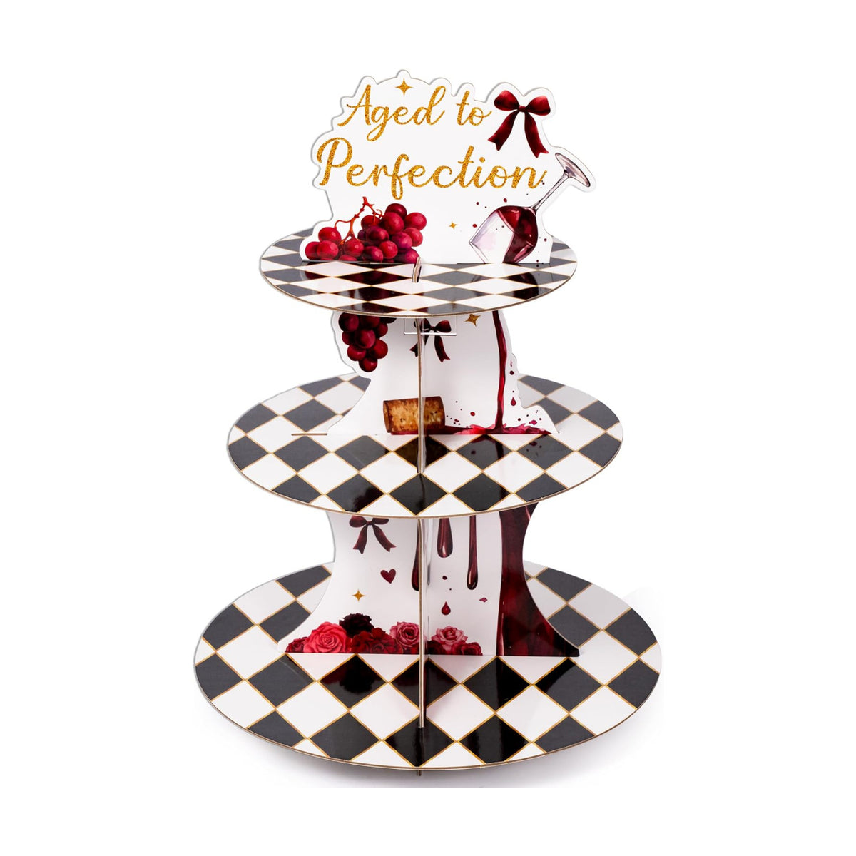 ANGOLIO Age Perfection Cupcake Stand, 3Tiers Fall Birthday Party Decoration