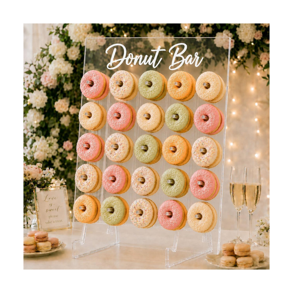 Acrylic Donut Wall Display Stand with Support Bar, 26 x 22 in