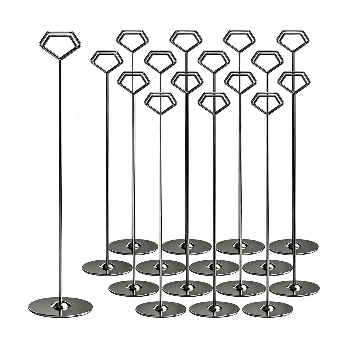 16 Pack 12 Inch Table Number Holders, Black Diamond Place Card Holders