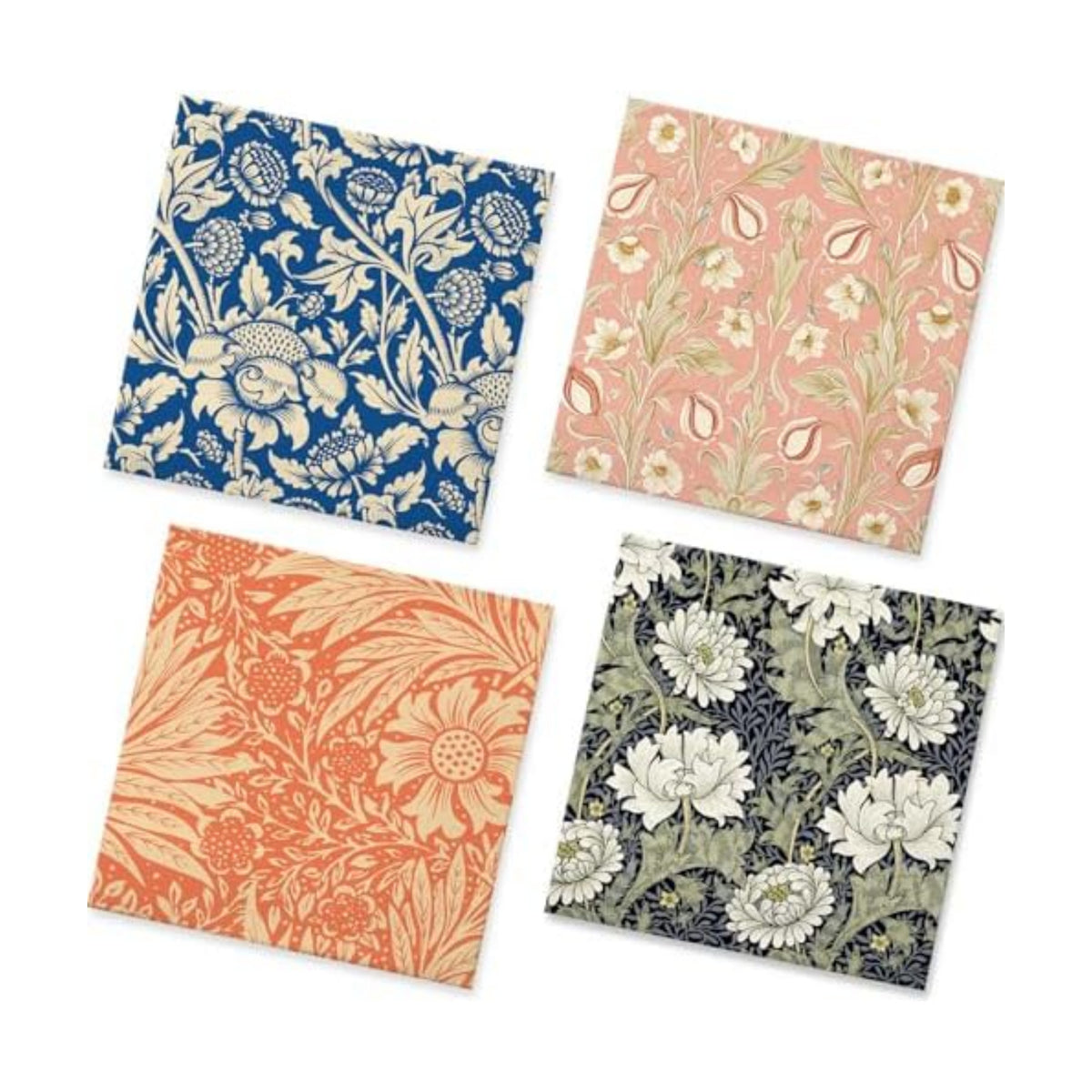 Vintage Floral Paper Napkins - 50Pcs, 2Ply, 6.5 x 6.5 Inches