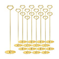 16 Pack 12 Inch Table Number Holders, Gold Diamond Place Card Holders