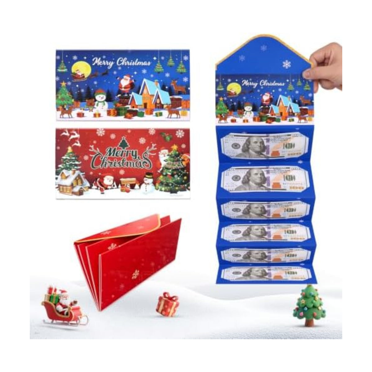 New 2Pcs Christmas Money Holders for Cash, Christmas Gift Card Holder