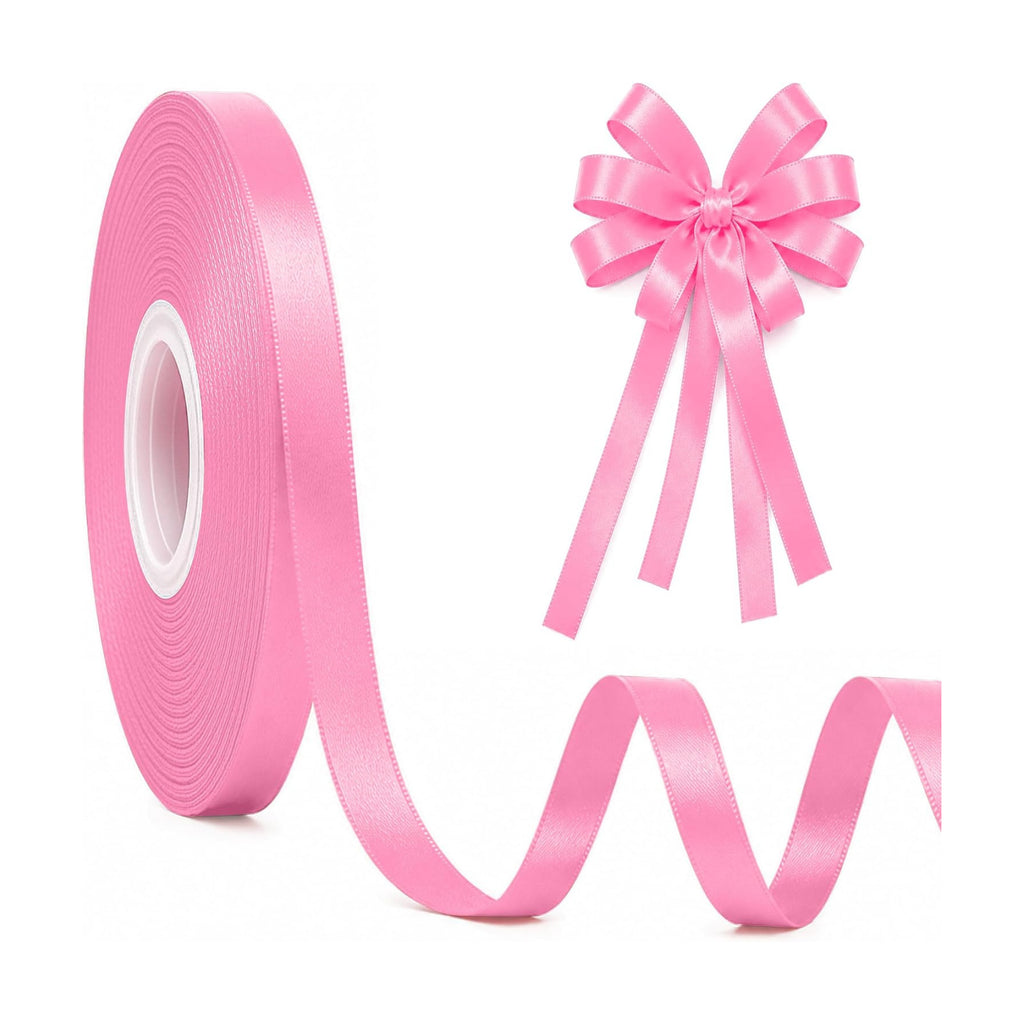 30Yards 3/8In Hot Pink Thin Ribbon for Gift Wrapping Baby Shower Birthday