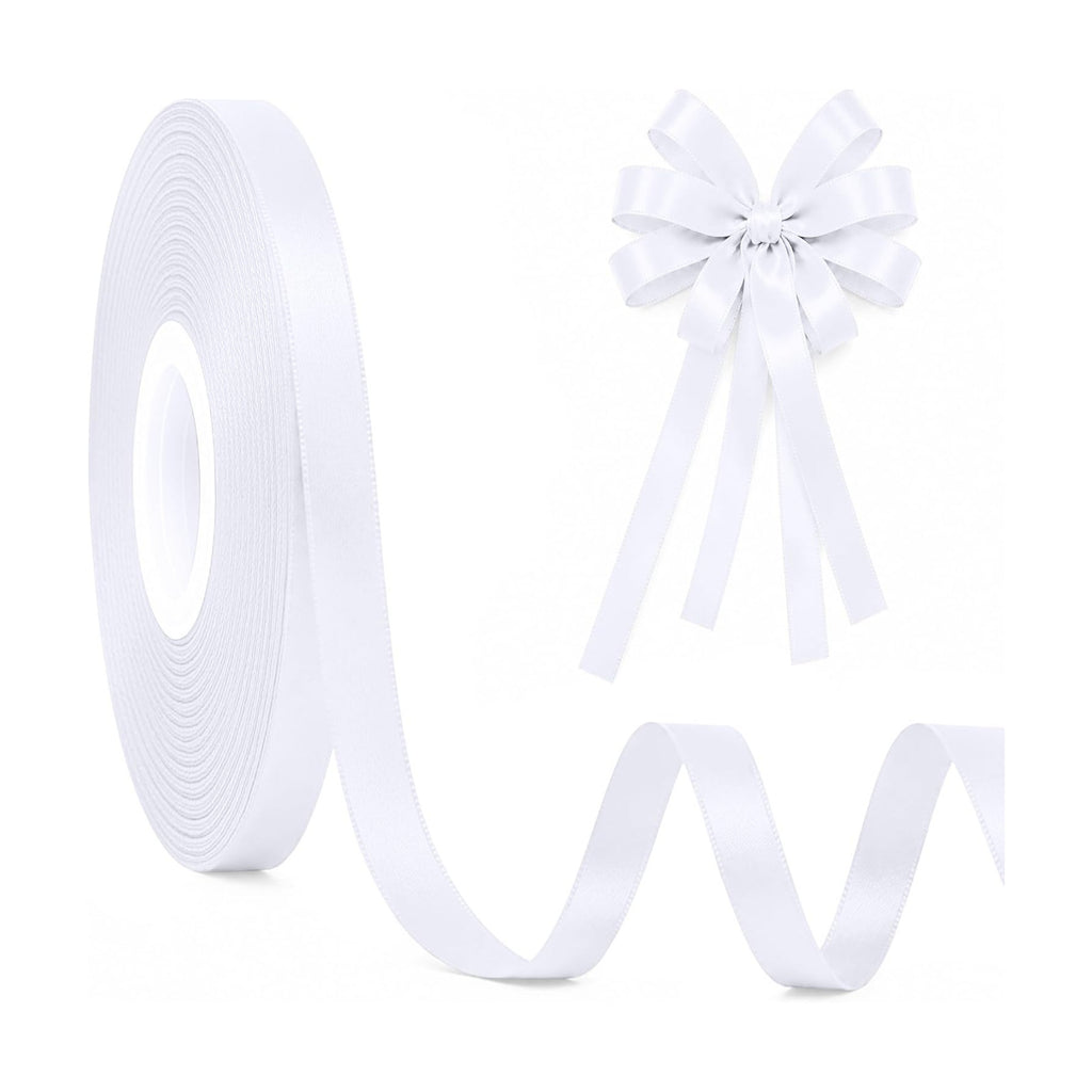 30 Yards Thin White Ribbon 3/8 in for Gift Wrapping Wedding Bridal Shower