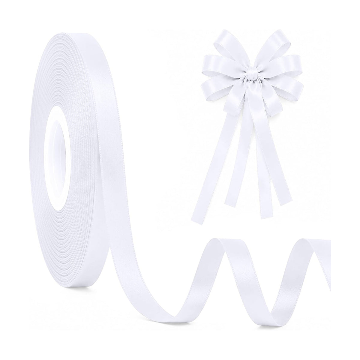 30 Yards Thin White Ribbon 3/8 in for Gift Wrapping Wedding Bridal Shower