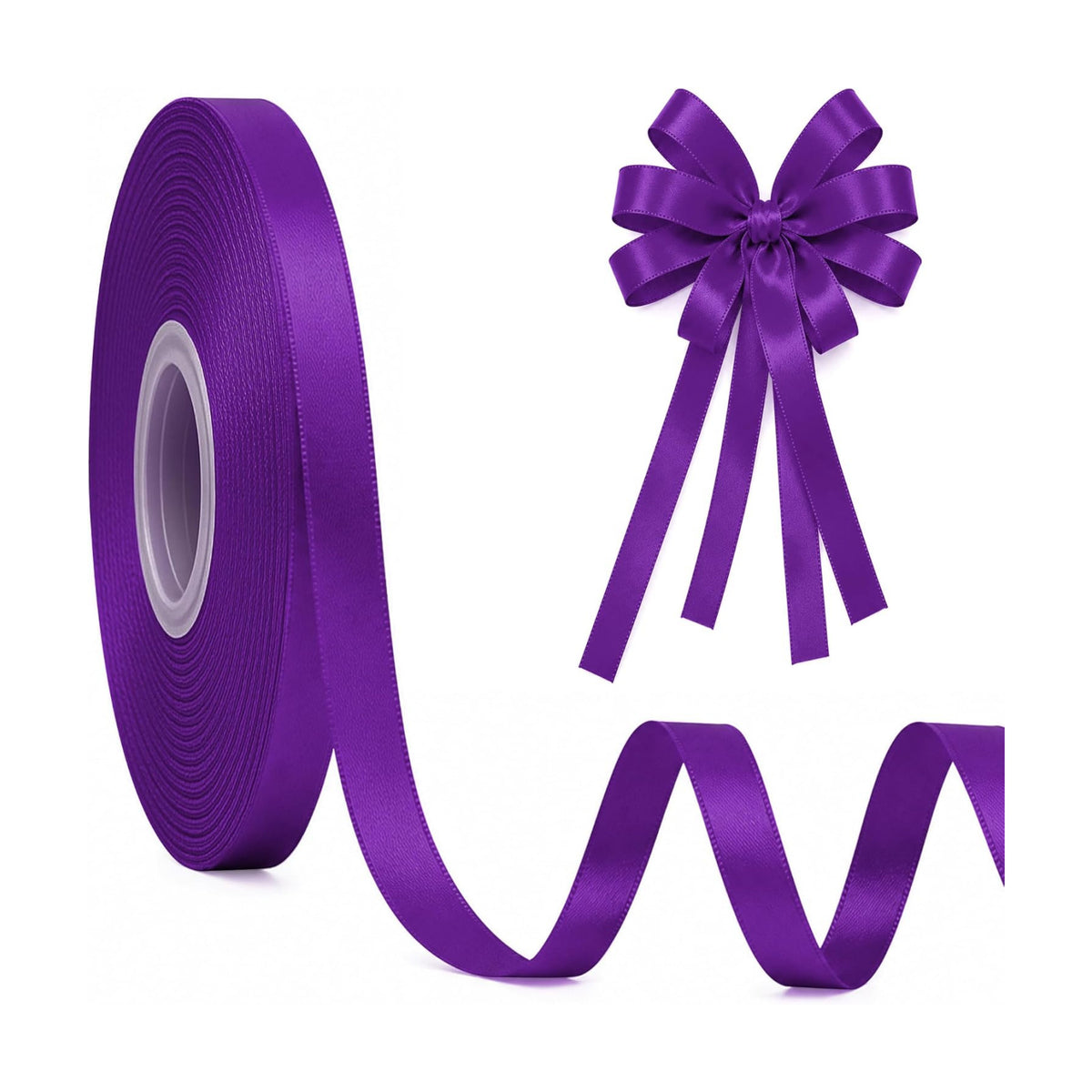 3/8In30Yards Dark Purple Thin Ribbon for Gift Wrapping Halloween Mardi Gras