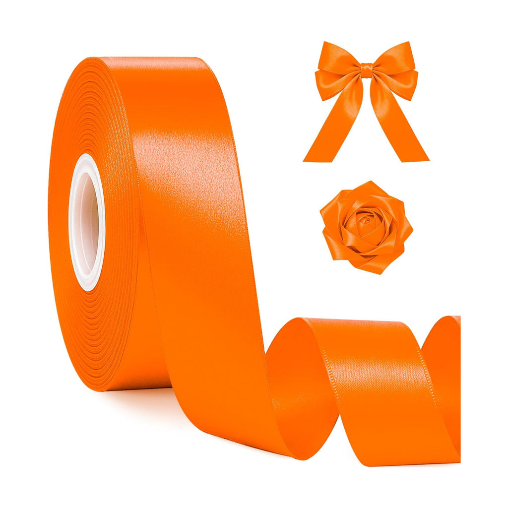 1In 30Yards Orange Satin Ribbon for Gift Wrapping Halloween Thanksgiving
