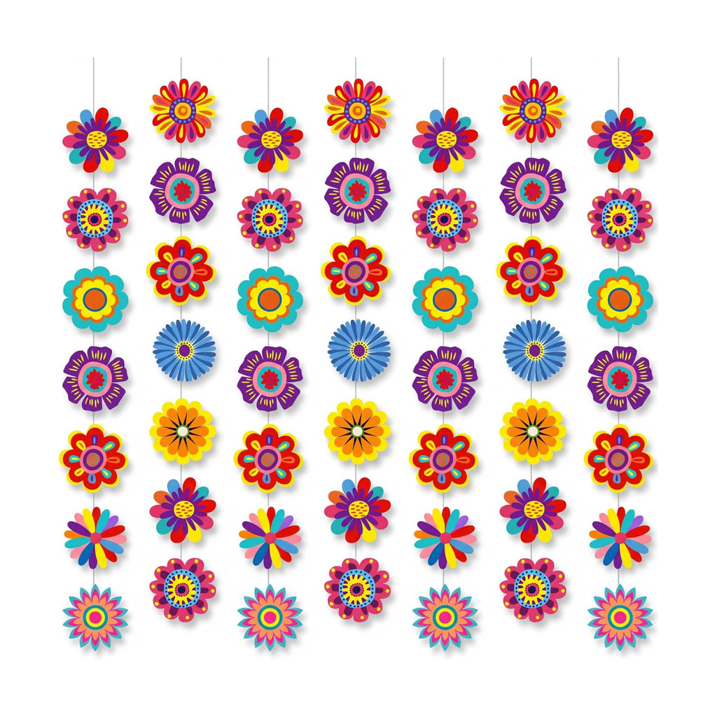 Xinnun 8 Pcs Day of The Dead Party Decorations Halloween Flower Garlands