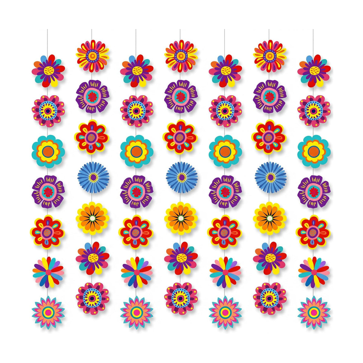 Xinnun 8 Pcs Day of The Dead Party Decorations Halloween Flower Garlands