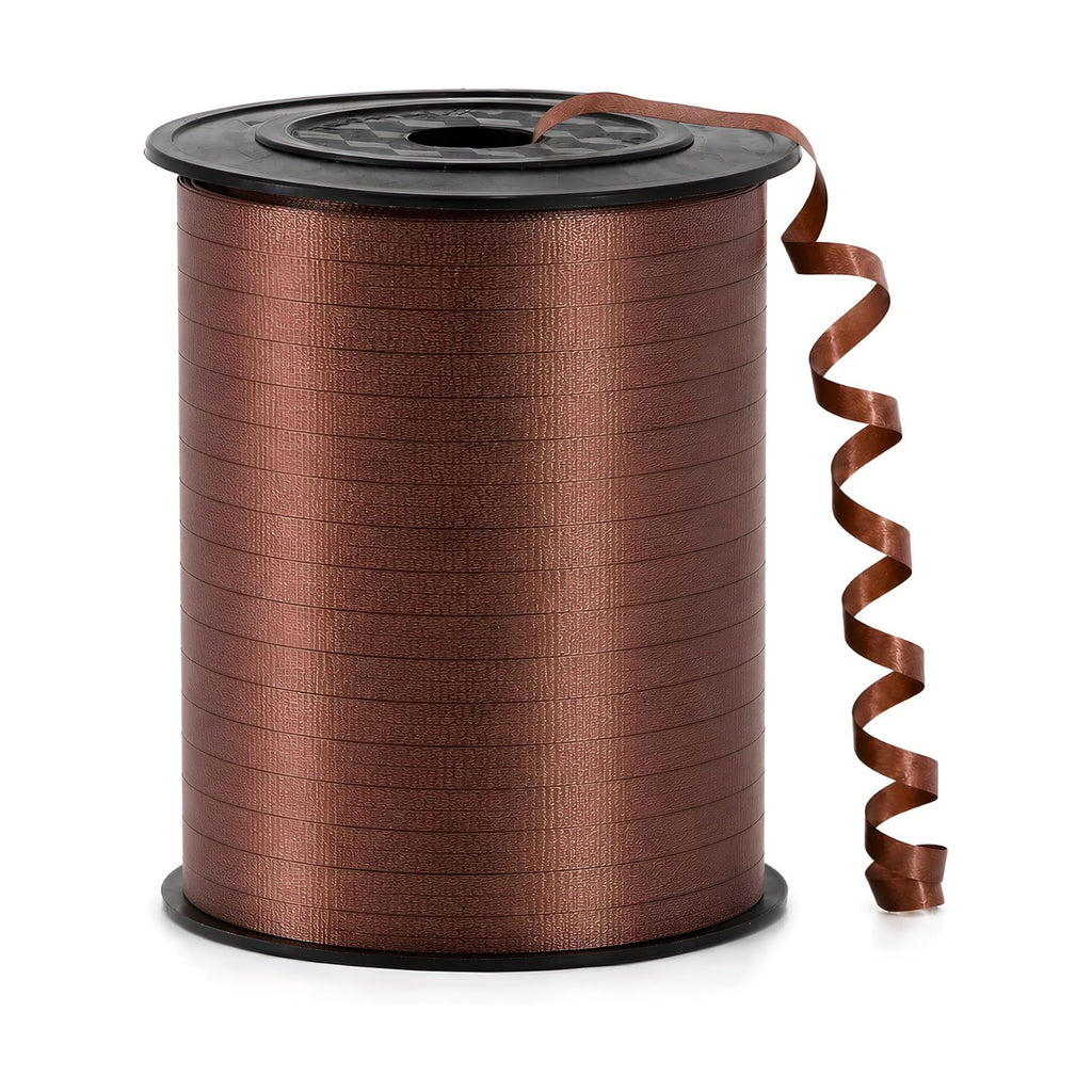 BEISHIDA 500 Yards Matte Coffee Curling Crimped Ribbon Balloon String Ribbons for Gift Wrapping Ribbon for Birthday Baby Shower Decoration