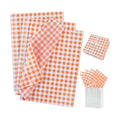 BEISHIDA Gingham Tissue Paper Bulk, Orange White Checkered Wrapping Tissue Paper for Gift Bags, 14 x 20 Inch Gift Wrap for Birthday Thanksgiving Fall DIY Crafts Decor Holiday Flowers,50 Sheets