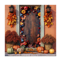 Fall Door Cover,Maple Leaves Pumpkin Thanksgiving Banner Fall Decor