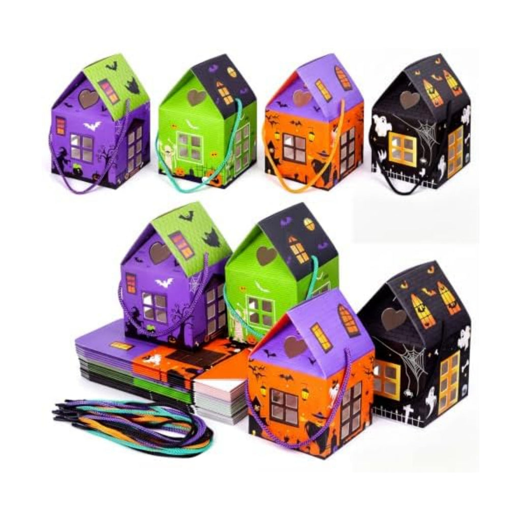 Gersoniel 24 Pcs Halloween Treat Boxes Mini Castle House Candy Box
