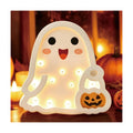 FOIMAS Halloween Wooden Table Sign, 7.8" Light Up Ghost Tabletop Decoration for Desk Tabletop Halloween Party Home Bedroom Office Gifts Trick or Treat