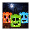 Sadnyy 3 Pcs Halloween Trick or Treat Bag Light Up,Orange,Green, Blue