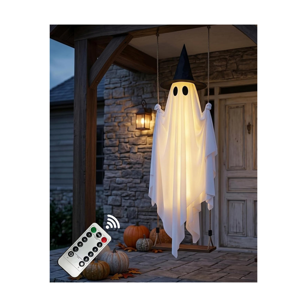 5FT Halloween Swinging Ghost Outdoor Decor,Spooky Hanging Ghost Decorations