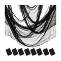 8 Pack Black Halloween Gauze Creepy Cloth Fabric Tapestry Decor,72 x 30 inch Indoor Outdoor Spooky Halloween Decorations for Home Wall Party Table Yard Haunted House
