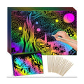 ZMLM 60Pcs Rainbow Scratch Drawing Art Paper Craft Set for Kids Boys Girls