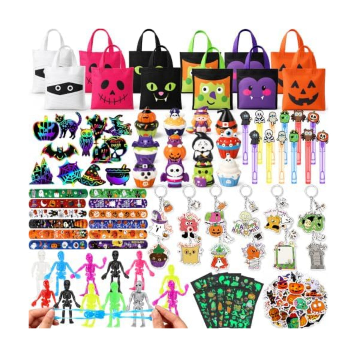 SNLN 146 Pcs Halloween Party Favors for 12 Kids, Goodie Bag Stuffers