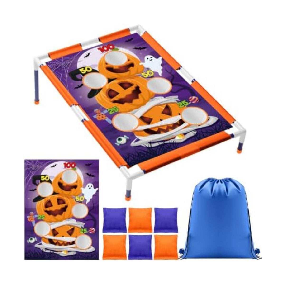 Viorawhite Bean Bag Toss Game for Kids, Portable Cornhole Set