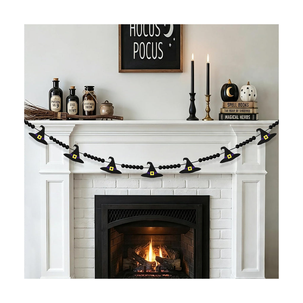 CESOF Halloween Garland Witch Hat Decorations, Adjustable Hanging Garland