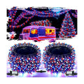 OZS Connectable 2Pack 164Ft 400LED 4th of July String Lights,Red White Blue