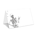 Halloween Place Cards for Table Setting, Skeleton Tent Cards Decor For Birthday Baby Shower Autumn Party Reception Decorations, Bridal Shower Place Card, 25 Pack Birthday Food Name Card 2 x 3.5" /035
