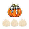 Unfinished Fall Wreaths Wood Crafts to Paint Set of 3, 11" Bulk Autumn Pumpkin Wreath Ornaments for Painting, Unfinished Wood Cutouts DIY Ornaments for Front Door with Ropes