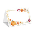 Pumpkin Place Cards for Table Setting, Tent Cards Decor For Birthday Baby Shower Thanksgiving Party Decorations, Bridal Shower Wedding Place Card, 25 Pack Birthday Food Name Card 2 x 3.5" /039