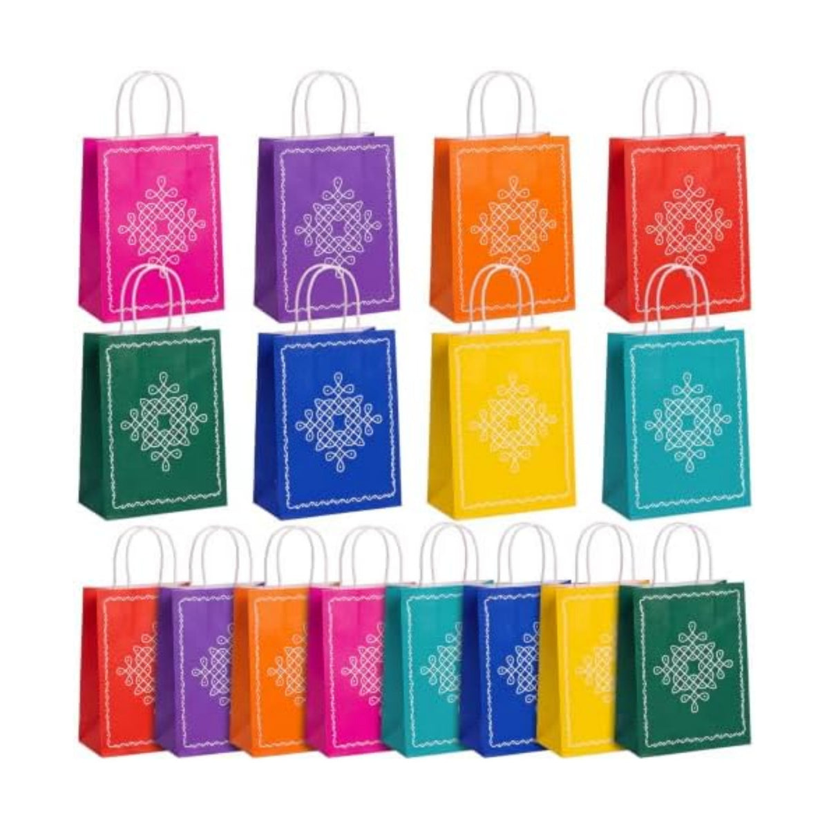Dansydaisy 24 Pack Indian Return Gifts Paper Bags Bulk for Pooja