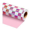 MAYPLUSS Pink Gift Wrapping Paper, 17in x 33ft Holographic Plaid Wrap