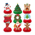 Christmas Decorations - Santa Snowman Stocking Christmas Tree Honeycomb Centerpieces