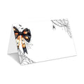 Halloween Place Cards for Table Setting, Bow Tent Cards Decor For Birthday Baby Shower Autumn Party Reception Decorations, Bridal Shower Place Card, 25 Pack Birthday Food Name Card 2 x 3.5" /031