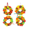 DIYASY 12 Set Pumpkin Wreath Craft Kits for Kids, DIY Fall Leaf Wreath