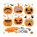 DIYASY 24 Pcs Pumpkin Craft Kits for Kids, Halloween DIY Foam Stickers Arts