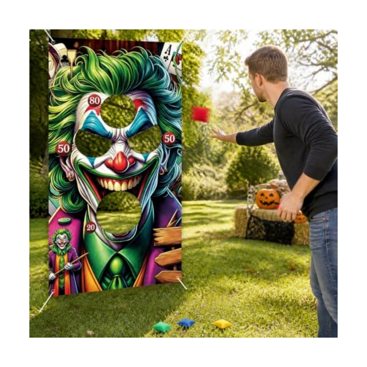 6Pcs Halloween Clown Bean Bag Toss Game Set