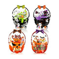 Halloween Treat Bags 24 PCS Plastic Flat Bottom Ziplock bags with Handle(7.3x10.4 Inch) Halloween Trick or Treat Bag Candy Goodie Snack Goody Gifts Wrap Pumpkin Ghost Spooky Party Favors Supplies