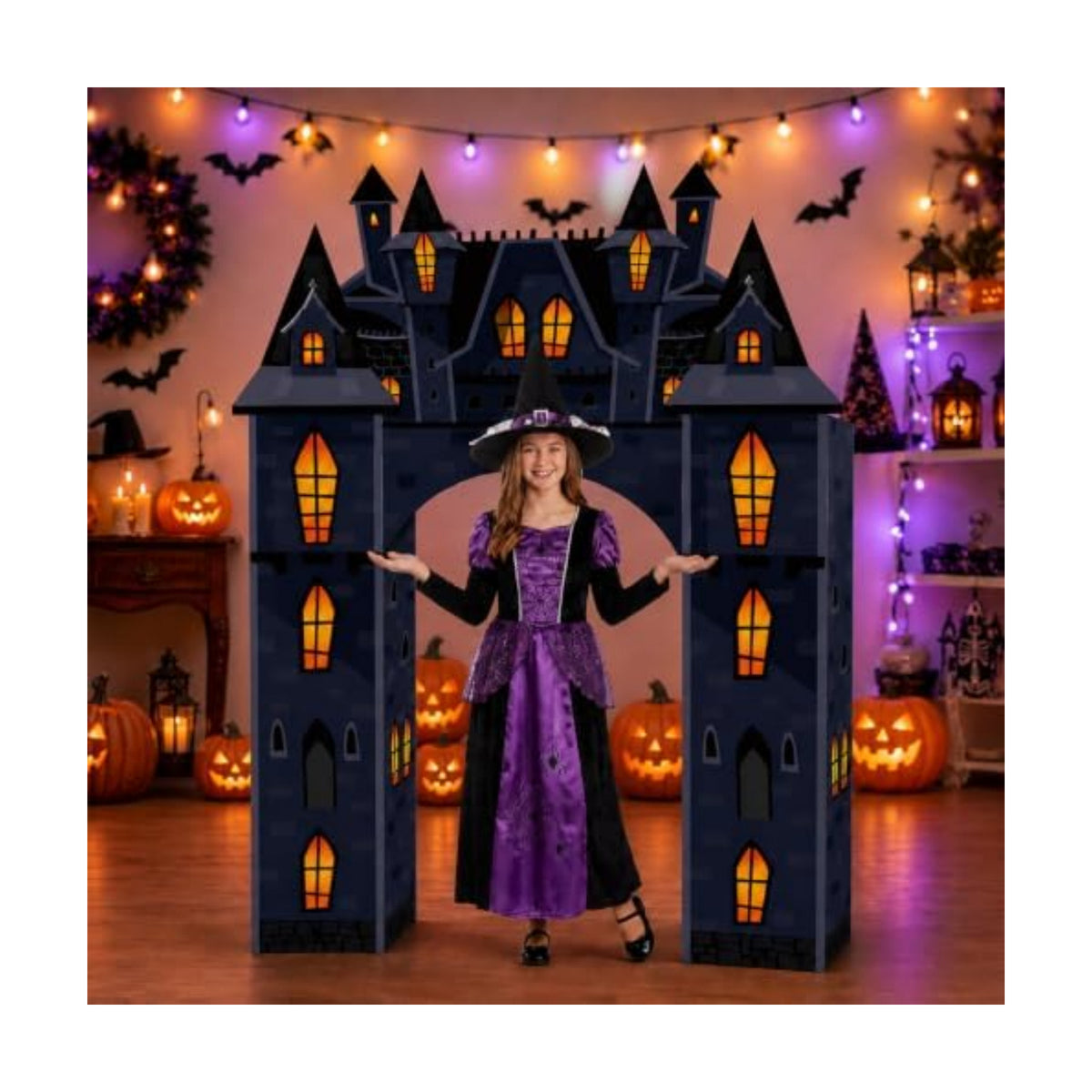 Pajean Halloween Castle Archway 68x52 Inch Haunted House Cardstock Doorway