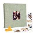 Self-Adhesive Scrapbook Album 11 × 10.6 In, Linen Cover, Sage Green