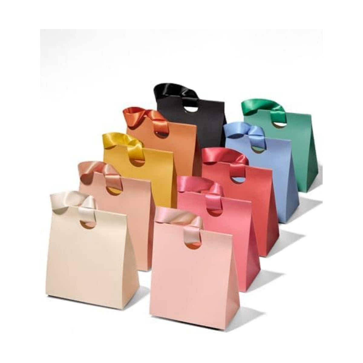 Vitalizart Paper Gift Bags With Ribbon Handles Mini Assorted Bulk Pack