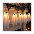 Halloween Lights Outdoor Indoor 10FT 10 LED 3D Ghost Lights Halloween String Lights Battery Operated Ghost Garland with Lights, Halloween Decorations for Mantle Fireplace Porch Yard Window Party Decor