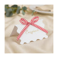 UNIQOOO 50Sets Place Cards for Table Setting - Gingham Red White Pre-tied Bow Table Place Cards, Name Cards for Wedding, Christmas Dinner Party Events, 4x3.5 In