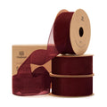 Vitalizart Burgundy Organza Ribbon 1" x 30 Yd Sheer Gift Wrapping Ribbon