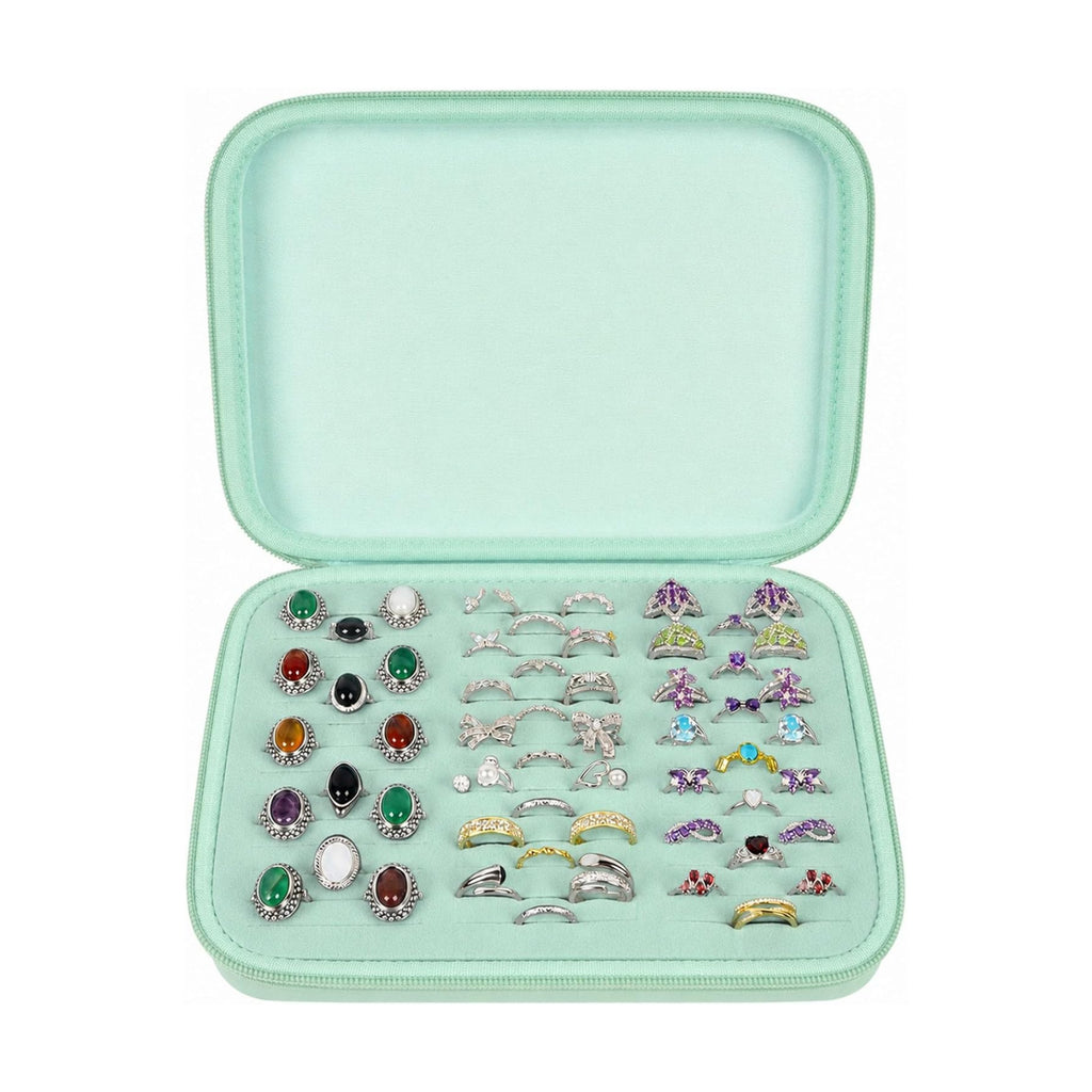 GWCASE Ring Organizer Box 42-Slot Hard Shell Case Holds 50+ Pieces, Mint