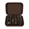 GWCASE Ring Organizer Box 42-Slot Hard Shell Case Holds 50+ Pieces, Coffee