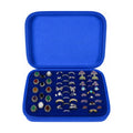 GWCASE Ring Organizer Box 42-Slot Hard Shell Case Holds 50+ Pcs, Dark Blue