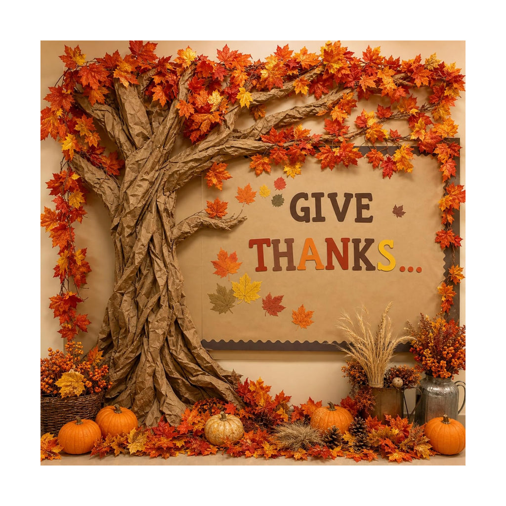Thanksgiving Classroom Tree Bulletin Board Fall DIY 3D Craft
