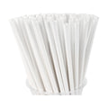 100 Packs White Biodegradable Striped Paper Straws, Disposable Drinking Straws for Birthday Carnival Summer Pool Party Wedding Baby Shower Halloween Christmas Party Decoration Supplies