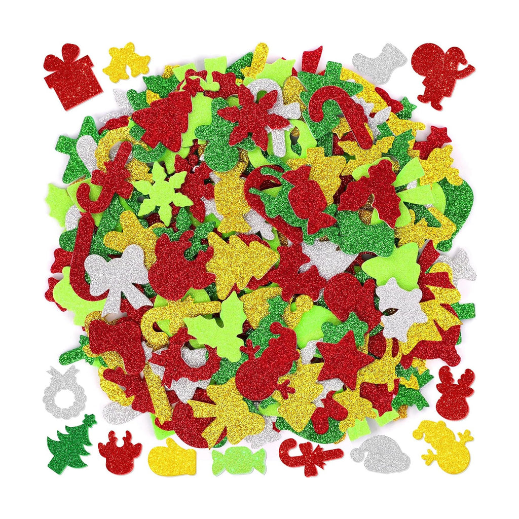 400 PCS Christmas Foam Stickers, Glitter Foam Stickers for Kids Crafts