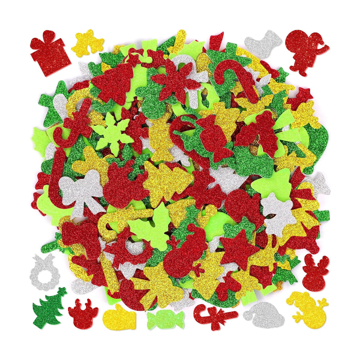 400 PCS Christmas Foam Stickers, Glitter Foam Stickers for Kids Crafts